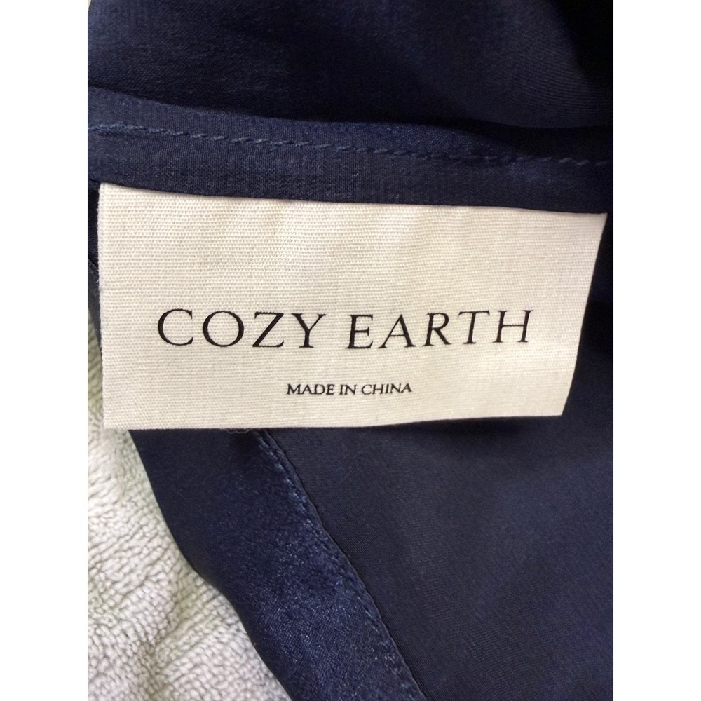 Cozy Earth Serenity 100Silk Classic Long Sleeve Pajama Top Navy XS Luxury NWTS - Picture 7 of 9
